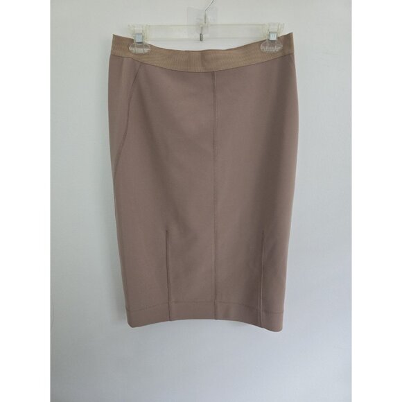 By Malene Birger Poison Tan Straight Stretchy Knee Length Pull On Pencil Skirt M - Picture 1 of 6